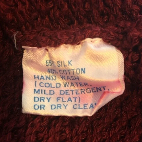Vintage WINTER SILKS Sweater Women's Size Large Red Mock Pullover Cable Knit - Picture 6 of 7